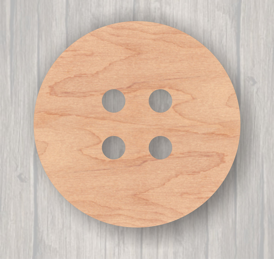 Button.  Unfinished wood cutout.  Wood cutout. Laser Cutout. Wood Sign. Sign blank. Ready to paint. Door Hanger.
