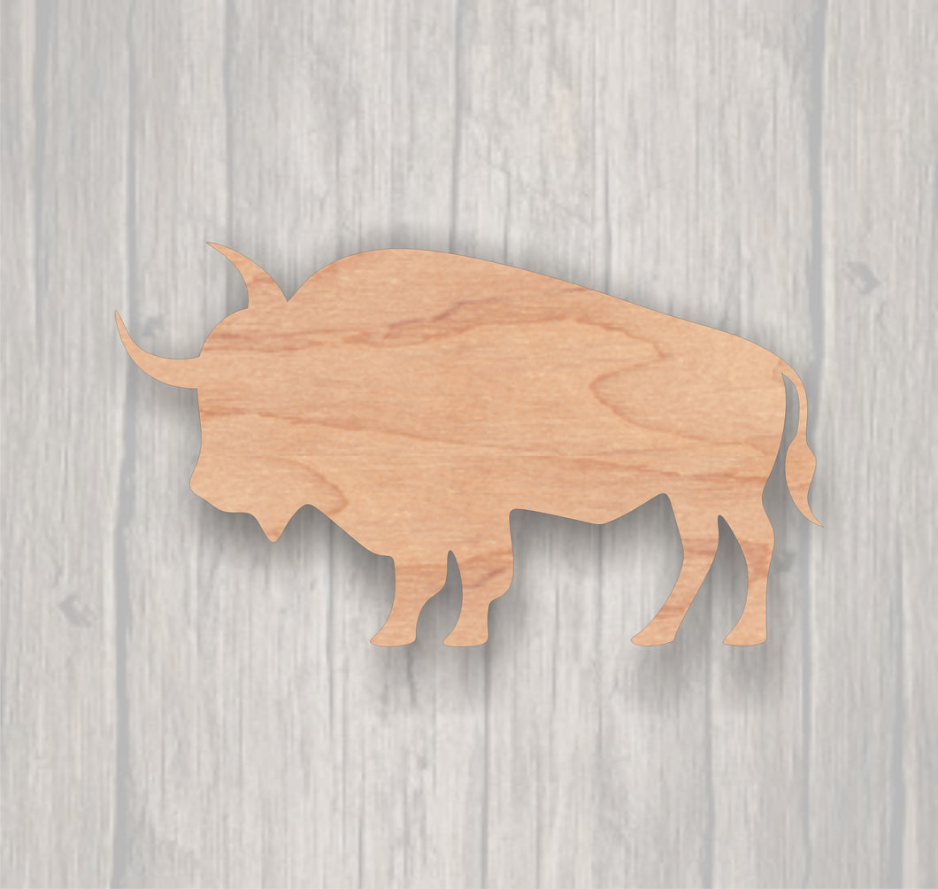 Buffalo.  Unfinished wood cutout.  Wood cutout. Laser Cutout. Wood Sign. Sign blank. Ready to paint. Door Hanger. Wildlife