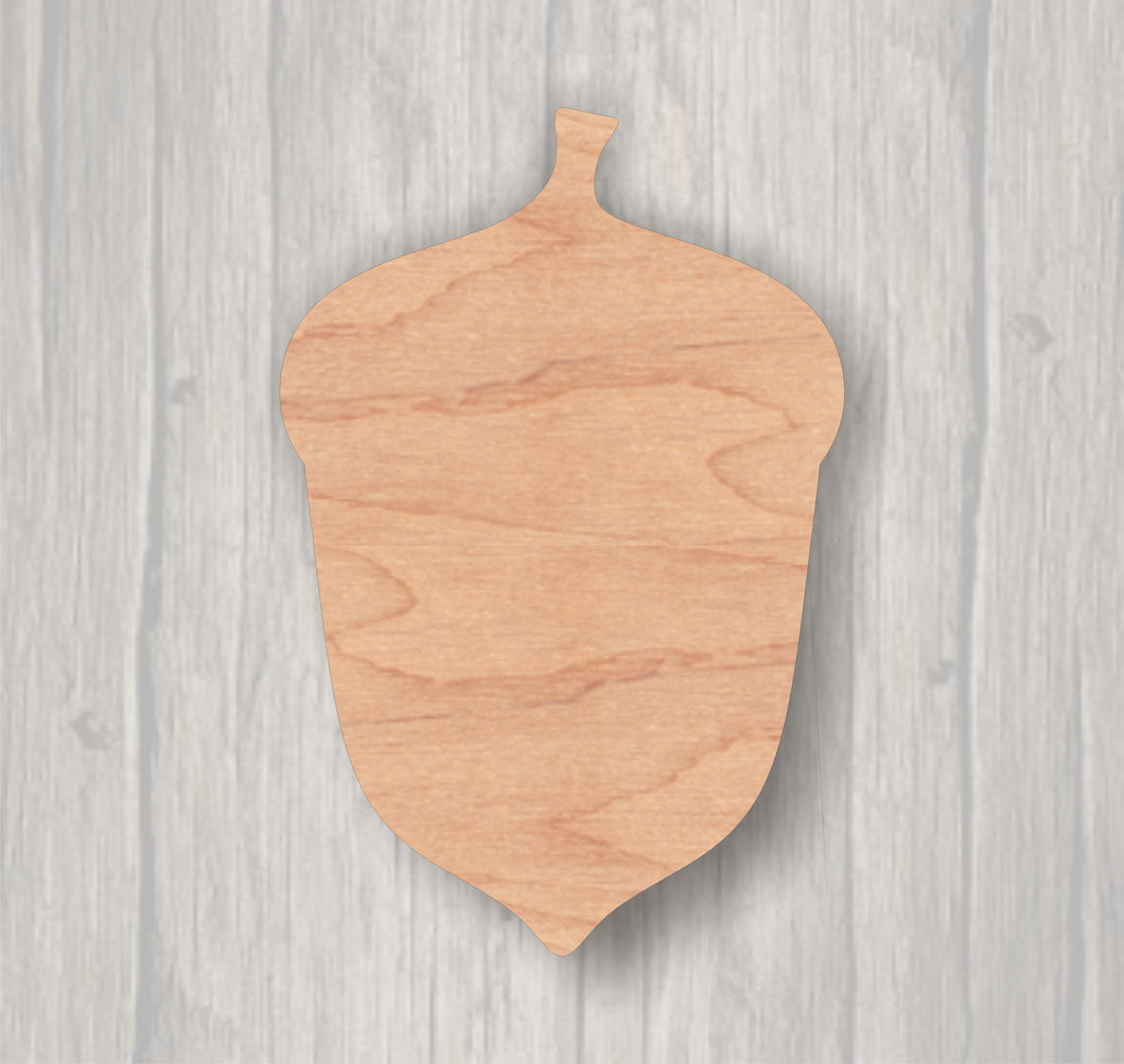 Acorn.  Unfinished wood cutout.  Wood cutout. Laser Cutout. Wood Sign. Sign blank. Ready to Door Hanger.paint.