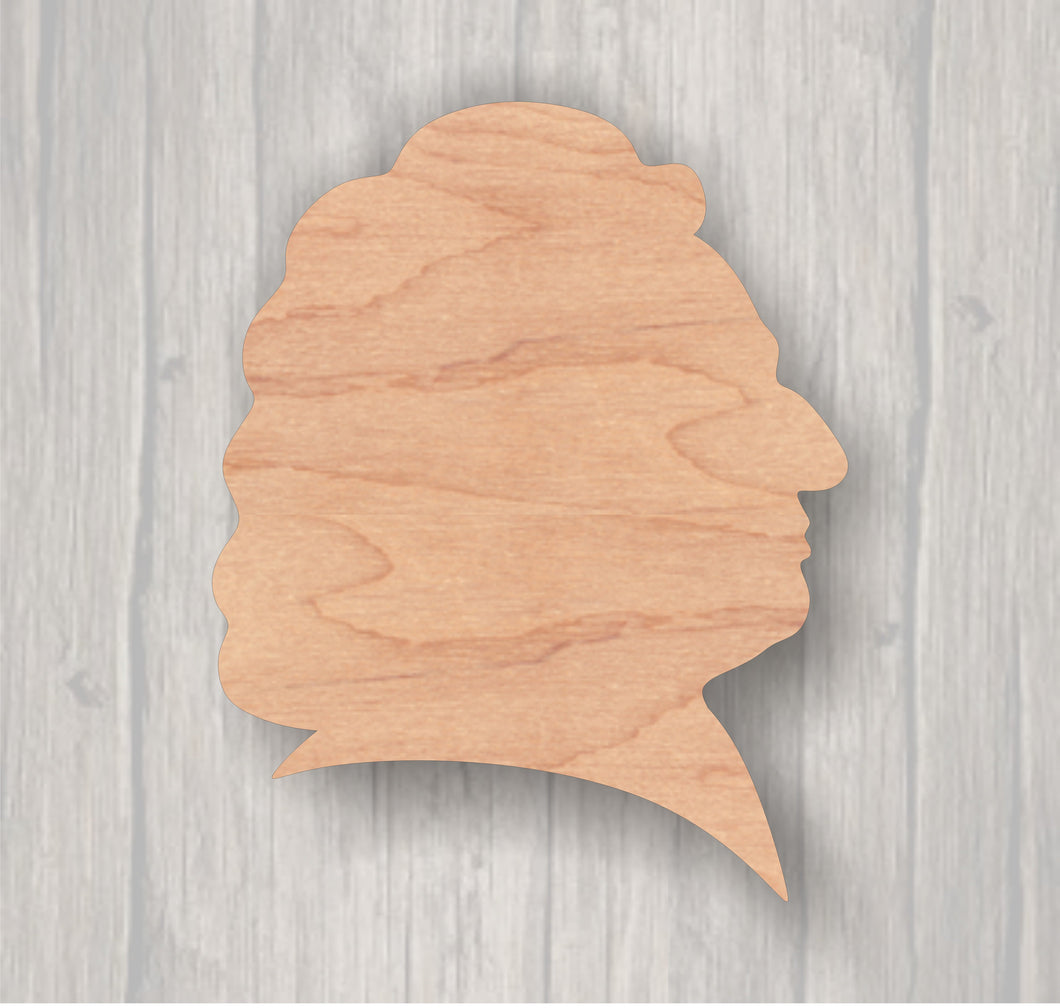 Bach Bust.  Unfinished wood cutout.  Wood cutout. Laser Cutout. Wood Sign. Sign blank. Ready to paint. Door Hanger.