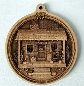 Country Store Ornament 3D Wooden Ornament Americana Country Store Laser Engraved