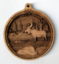 Load image into Gallery viewer, Laser cut wood Ornament Moose Ornament Wooden ornament 3D laser Engraved
