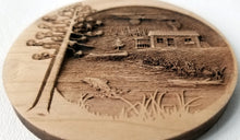 Load image into Gallery viewer, 3D Wooden Ornaments Cabin Ornament wood ornament Lake cabin ornament laser engraved ornament
