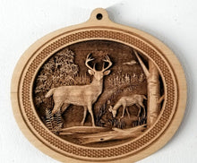 Load image into Gallery viewer, Wooden Ornaments White Tail Deer Ornament 3D Whitetail Deer Ornament Laser Engraved wood ornament
