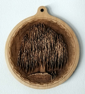 Willow Tree Ornament Wooden willow tree 3D ornament Laser Engraved willow