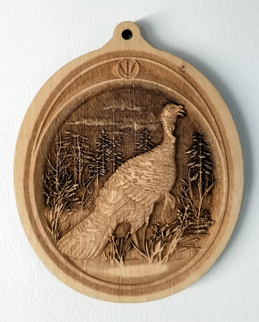 3D Wood Ornaments Turkey Ornament Wooden turkey ornament Laser Engraved