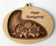 Load image into Gallery viewer, 3D Wooden Thanksgiving Ornament Cornucopia Ornament Thanksgiving engraving
