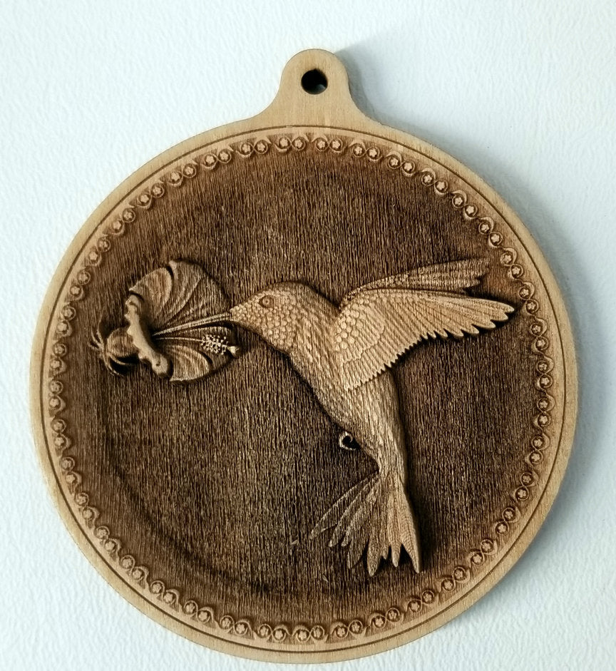 3D Wooden hummingbird Ornament Hummingbird Laser Engraved