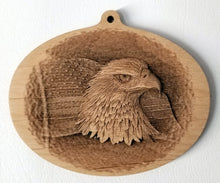 Load image into Gallery viewer, 3D Wood Ornaments Eagle Ornament Flag Ornament wood ornament Laser Engraved
