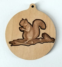 Load image into Gallery viewer, 3D Wooden Squirrel Ornament Squirrel ornament Laser Engraved squirrel engraving
