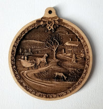 Load image into Gallery viewer, 3D Wooden Sleigh Ride Ornament Americana Sleigh Ride ornament Laser Engraved ornament
