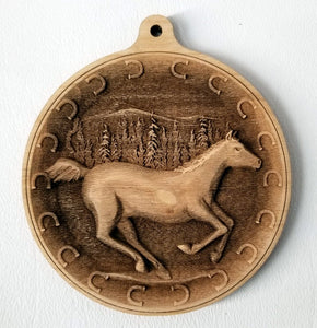 3D Wooden Horse Ornament Horse Laser Engraved