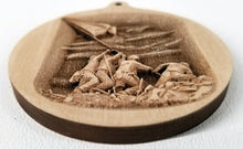 Load image into Gallery viewer, 3D Wooden Iwo Jima commemorative Ornament Iwo Jima Laser Engraved Ornament
