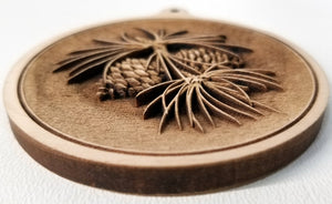 3D Wooden Pine Cone Ornament Pine Cone ornament Laser Engraved.