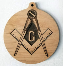 Load image into Gallery viewer, 3D Wooden Ornament Masons symbol ornament mason ornament Mason&#39;s wood ornament
