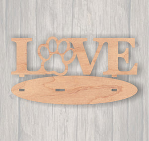 Love Paw Stand-up Kit. Unfinished wood cutout. Laser Cutout. Wreath Accent. Wood cutout. Wood Sign. Sign blank. Ready to paint. Door Hanger.